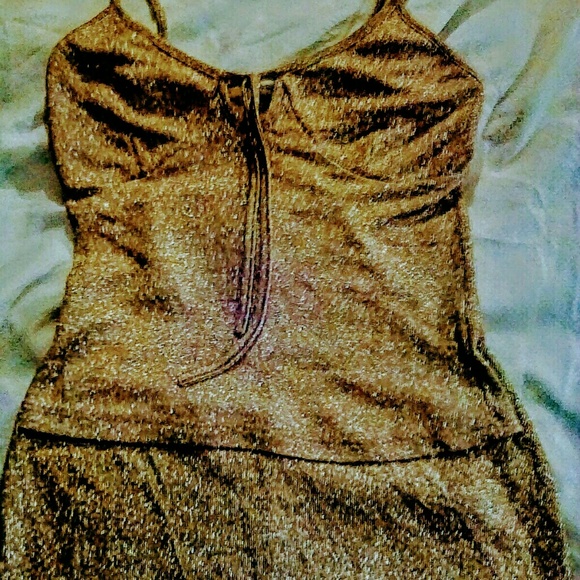 Twin summer evening shirt & skirt set in gold - Picture 4 of 8